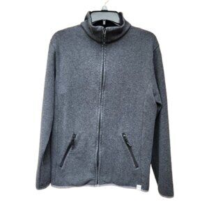 Juju Gray Full Zip Knit Jacket Zip-Up Pockets Casual Basics Solid